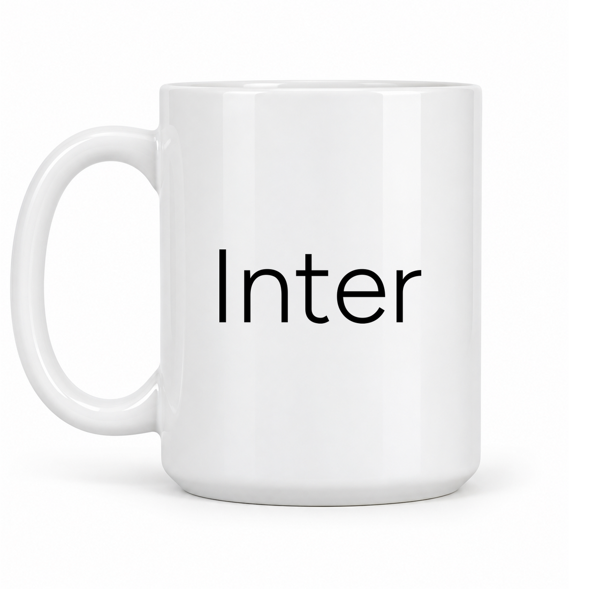 Inter Mug in white with handle left