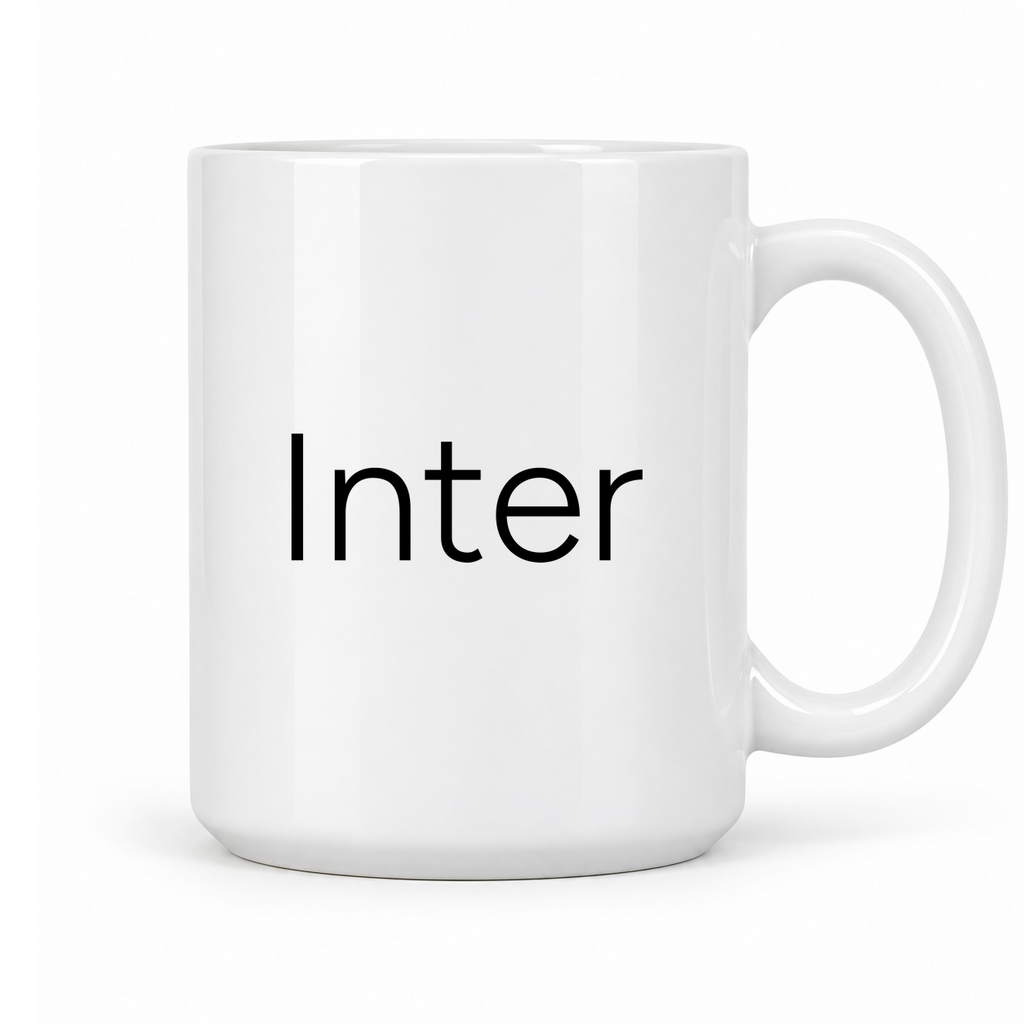 Inter Mug in white with handle right