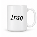 Iraq Mug in white with handle right