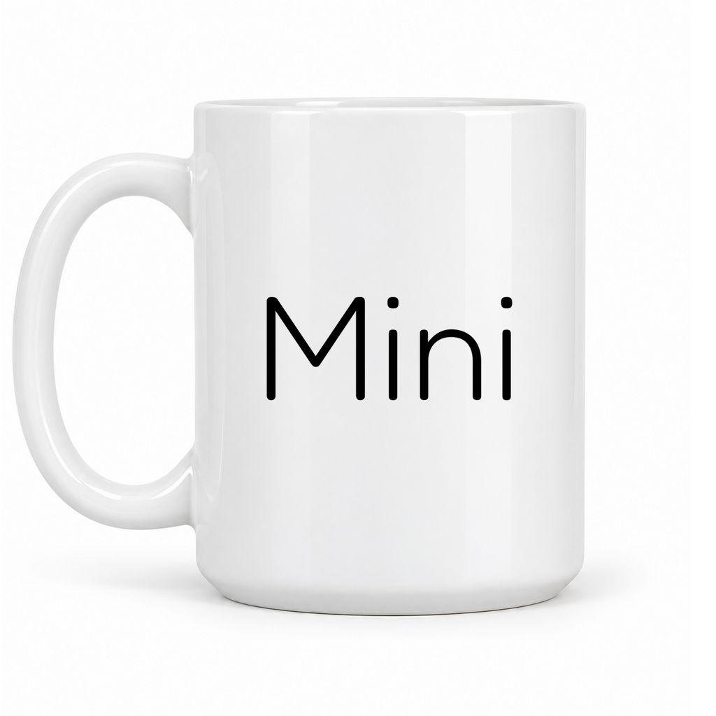 Mini Mug in white with handle left