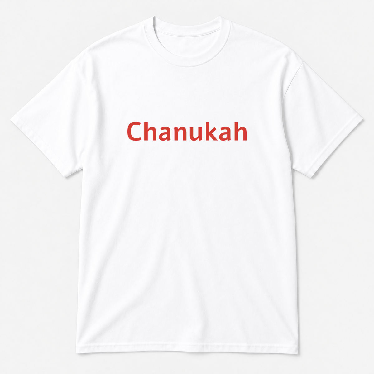 Chanukah T-Shirt in white with red text