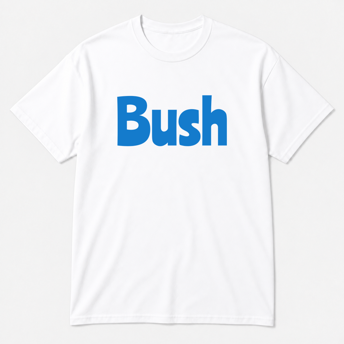 Bush T-Shirt in white with blue text