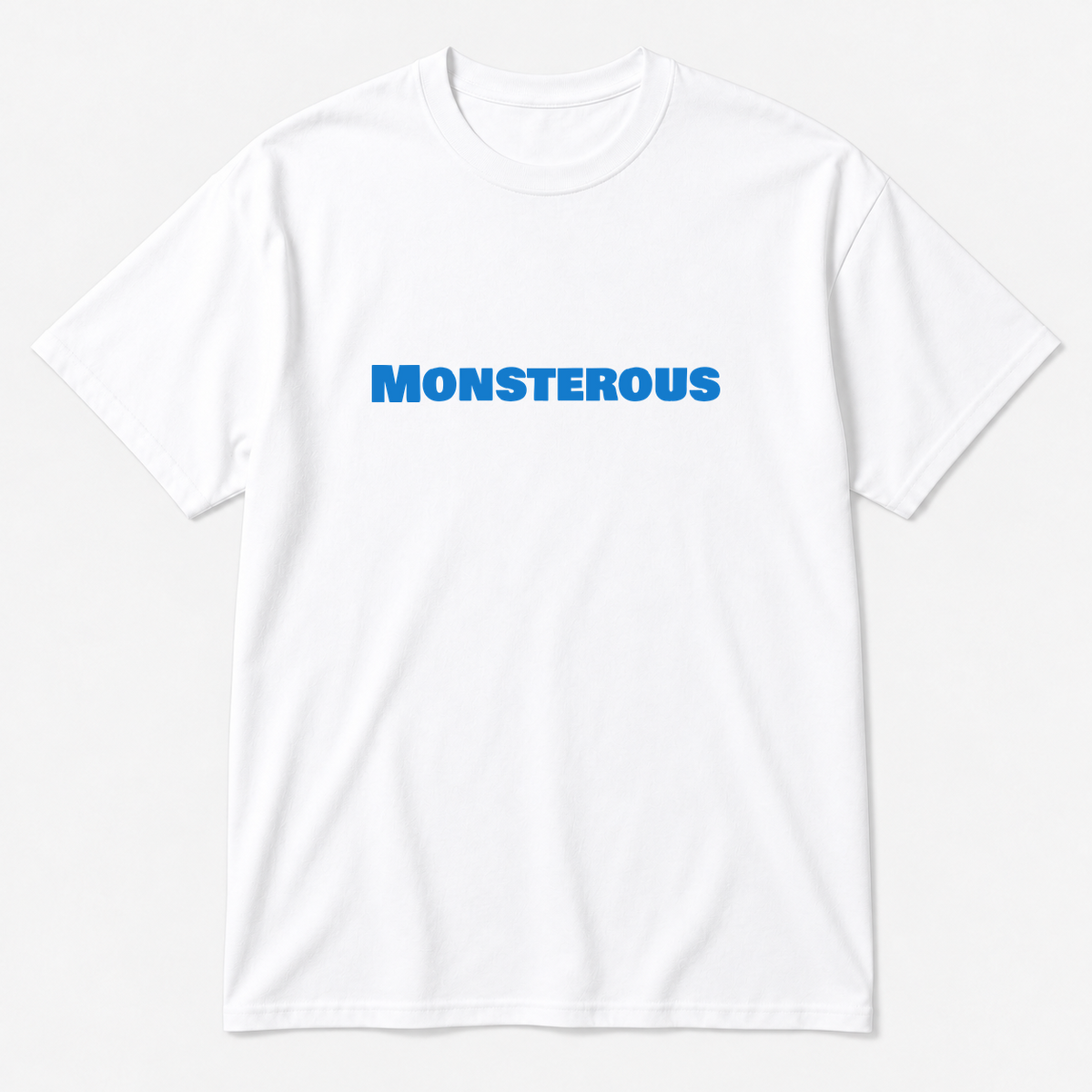 Monsterous T-Shirt in white with blue text