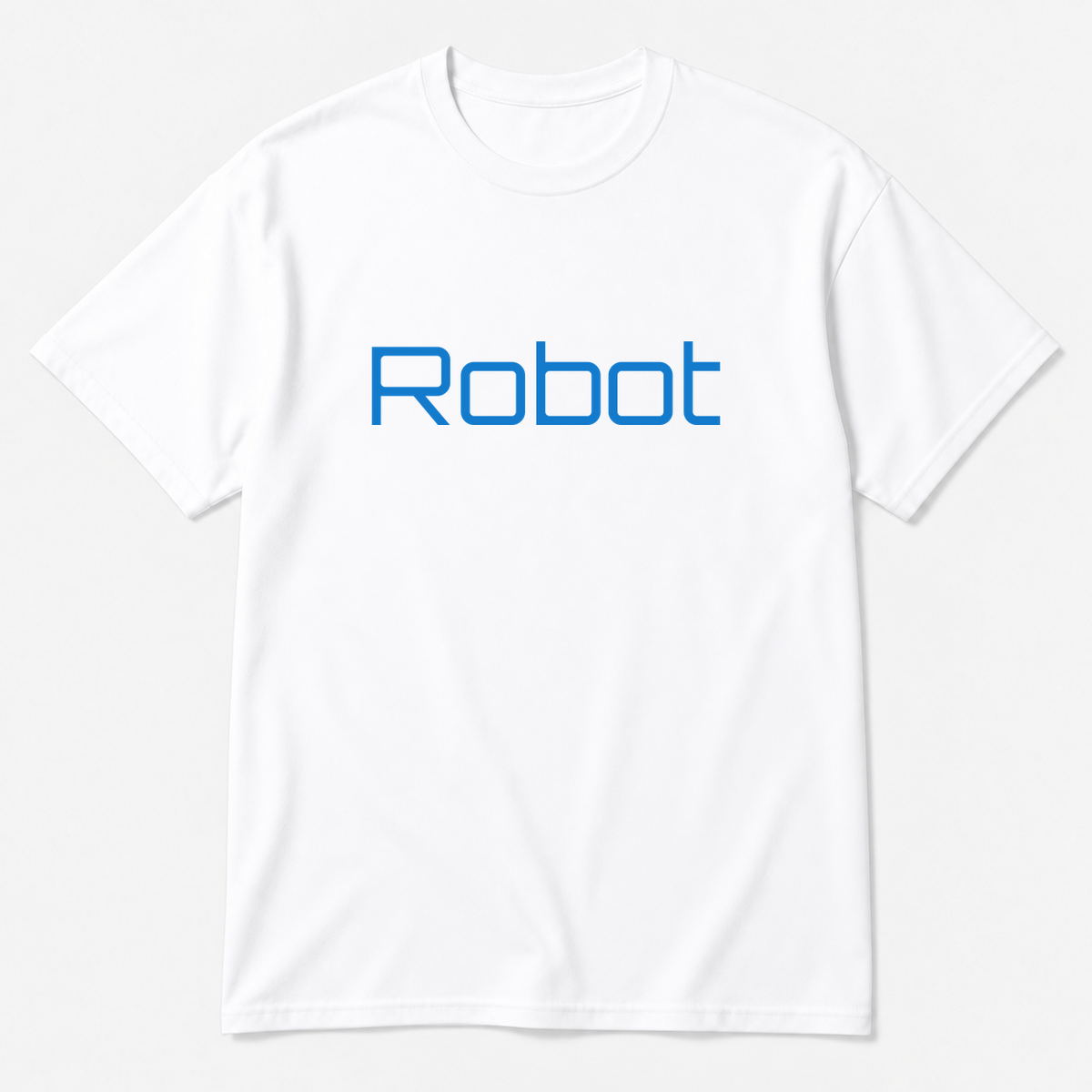 Robot T-Shirt in white with blue text
