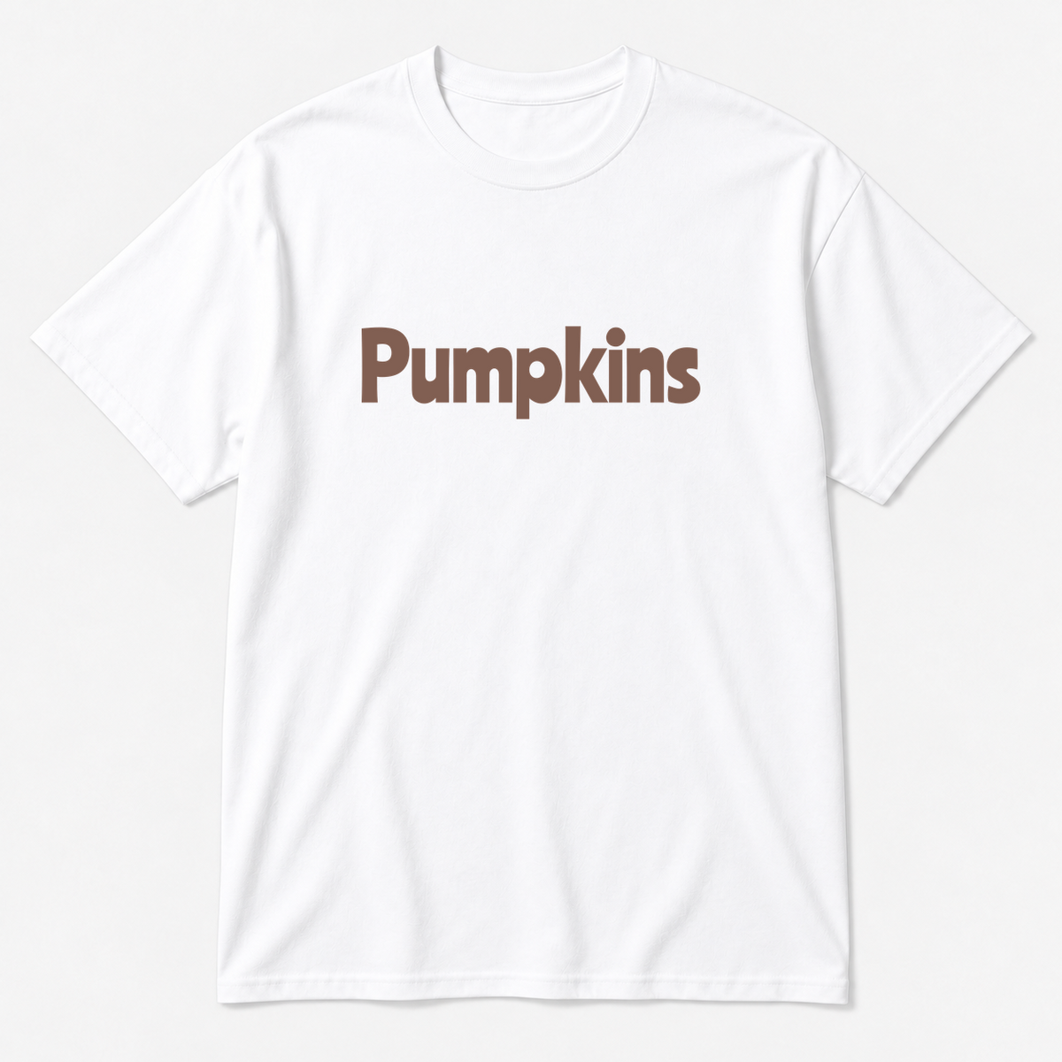 Pumpkins T-Shirt in white with brown text