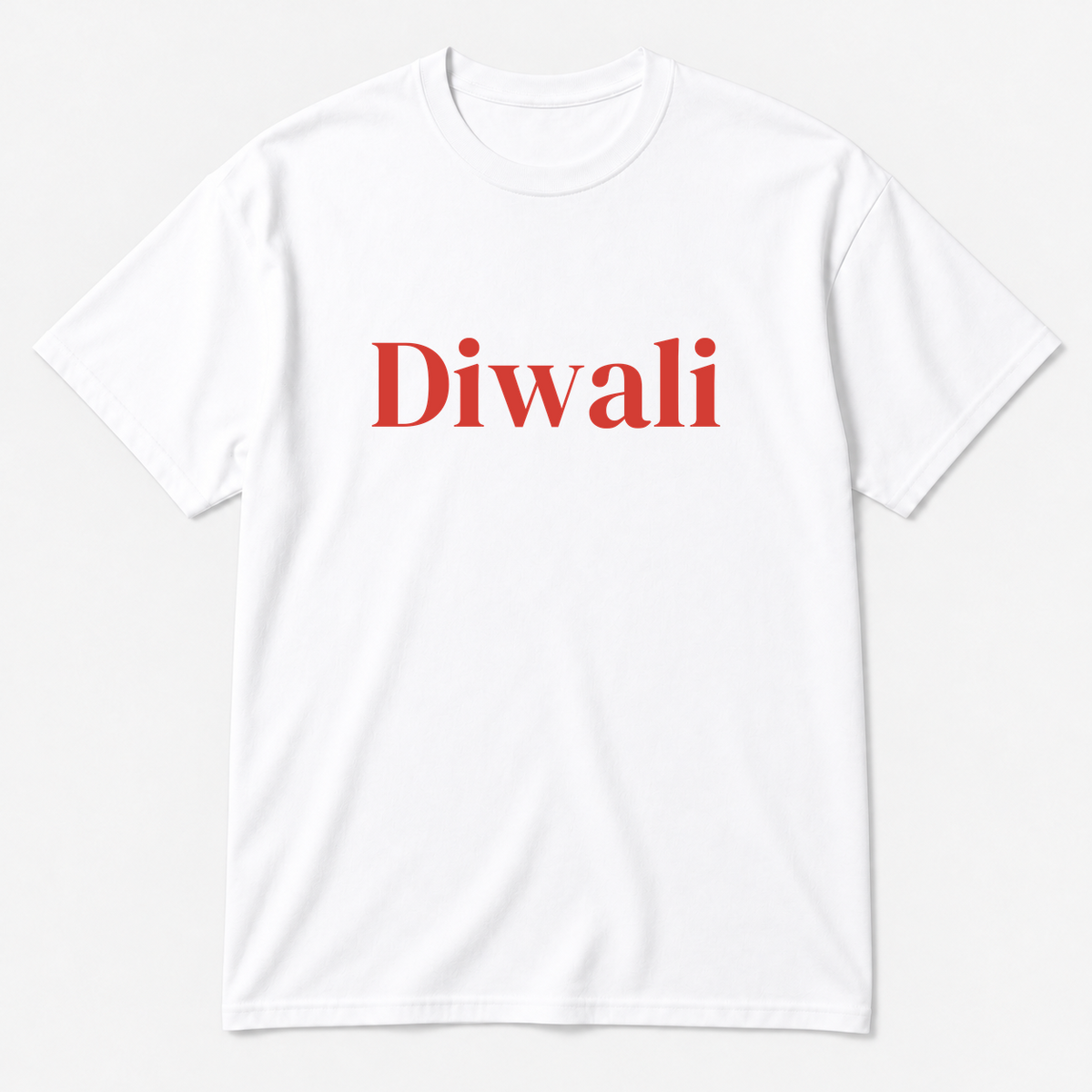 Diwali T-Shirt in white with red text