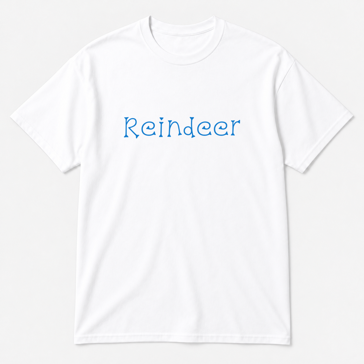 Reindeer T-Shirt in white with blue text