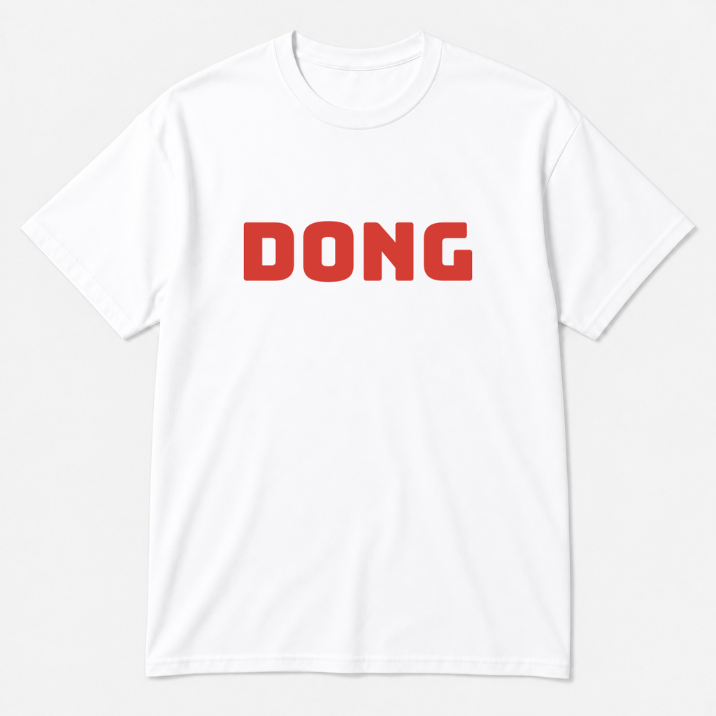 Dong T-Shirt in white with red text
