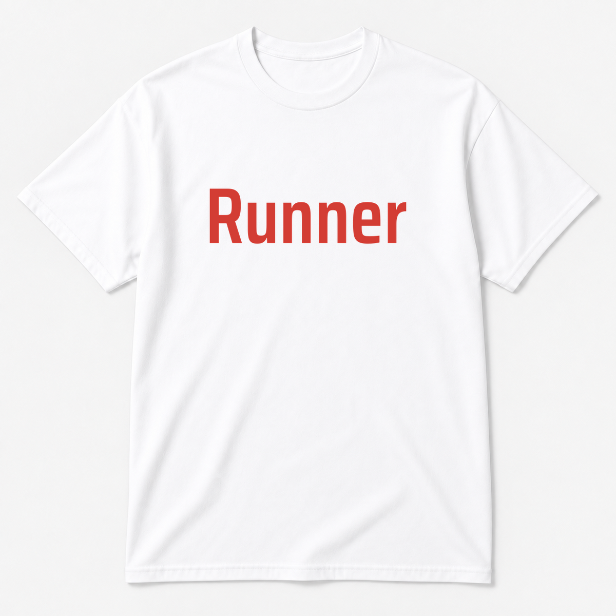 Runner T-Shirt in white with red text