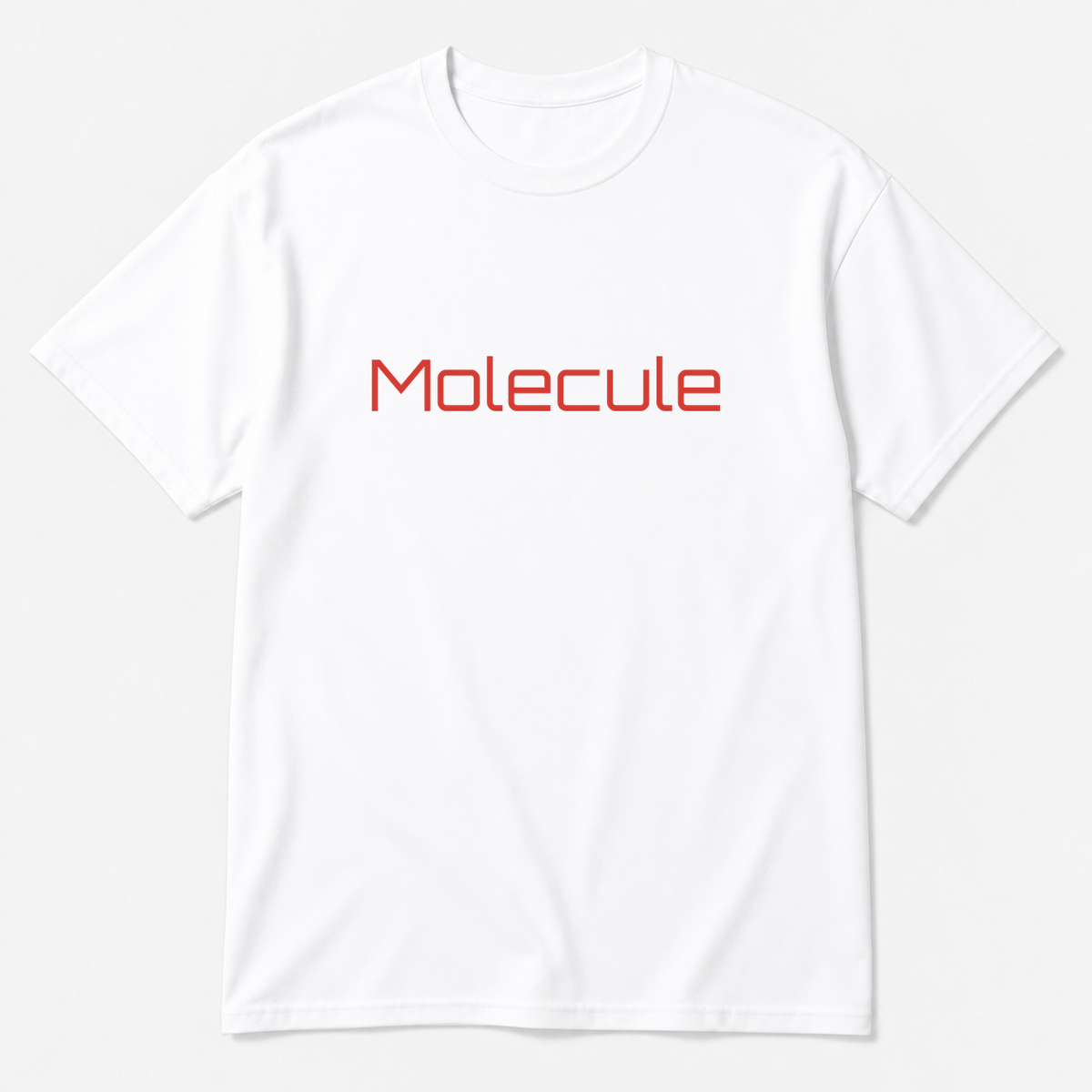 Molecule T-Shirt in white with red text