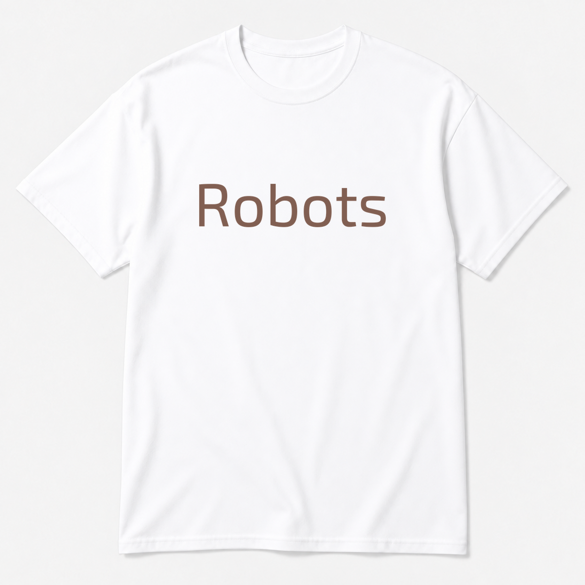 Robots T-Shirt in white with brown text