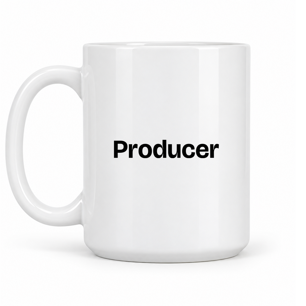 Producer Mug in white with handle left