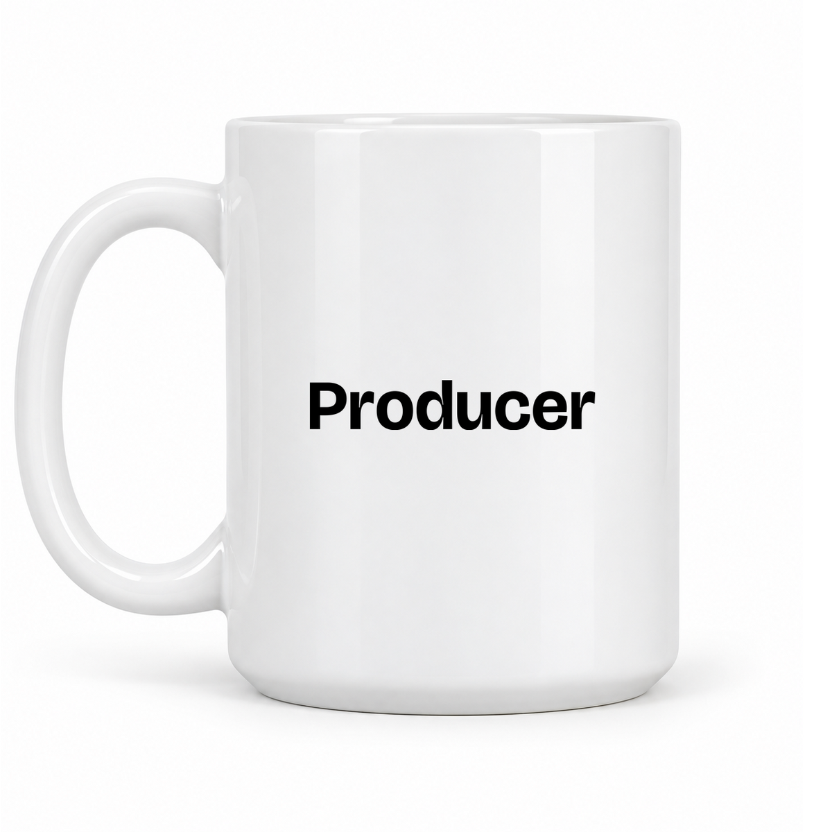 Producer Mug in white with handle left