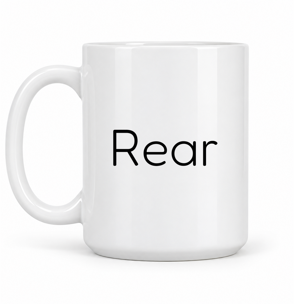 Rear Mug in white with handle left