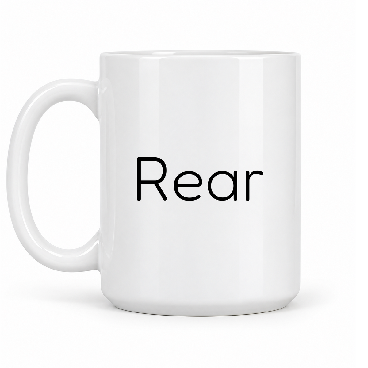 Rear Mug in white with handle left