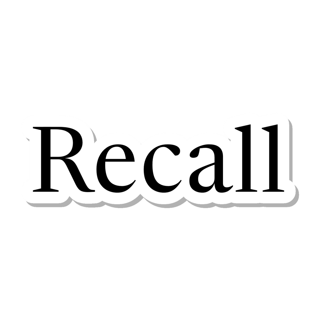 Recall die-cut sticker