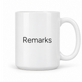 Remarks Mug in white with handle right