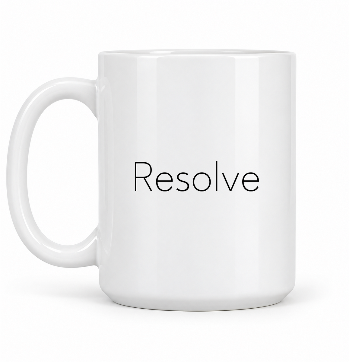 Resolve Mug in white with handle left