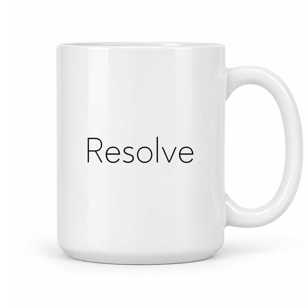 Resolve Mug in white with handle right