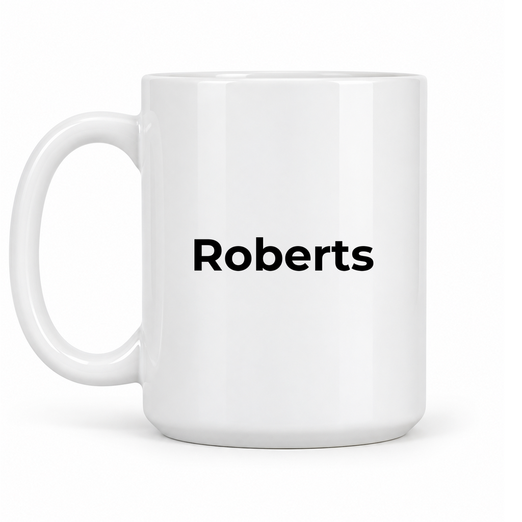 Roberts Mug in white with handle left