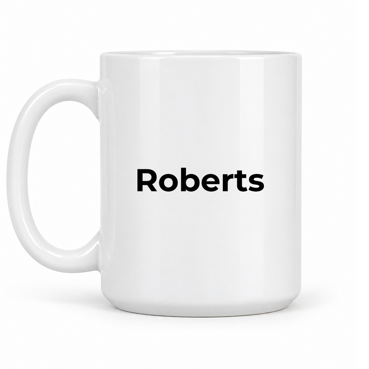 Roberts Mug in white with handle left