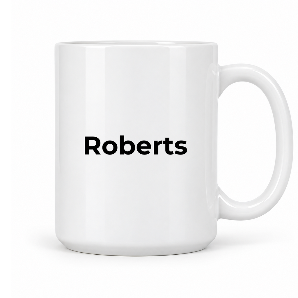 Roberts Mug in white with handle right
