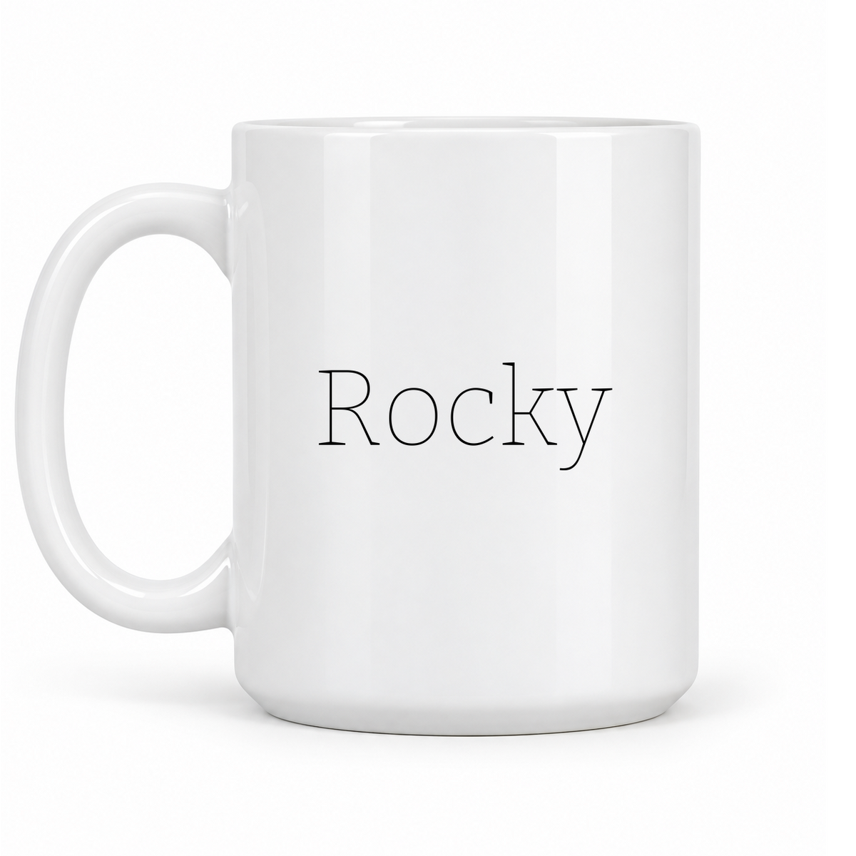 Rocky Mug in white with handle left