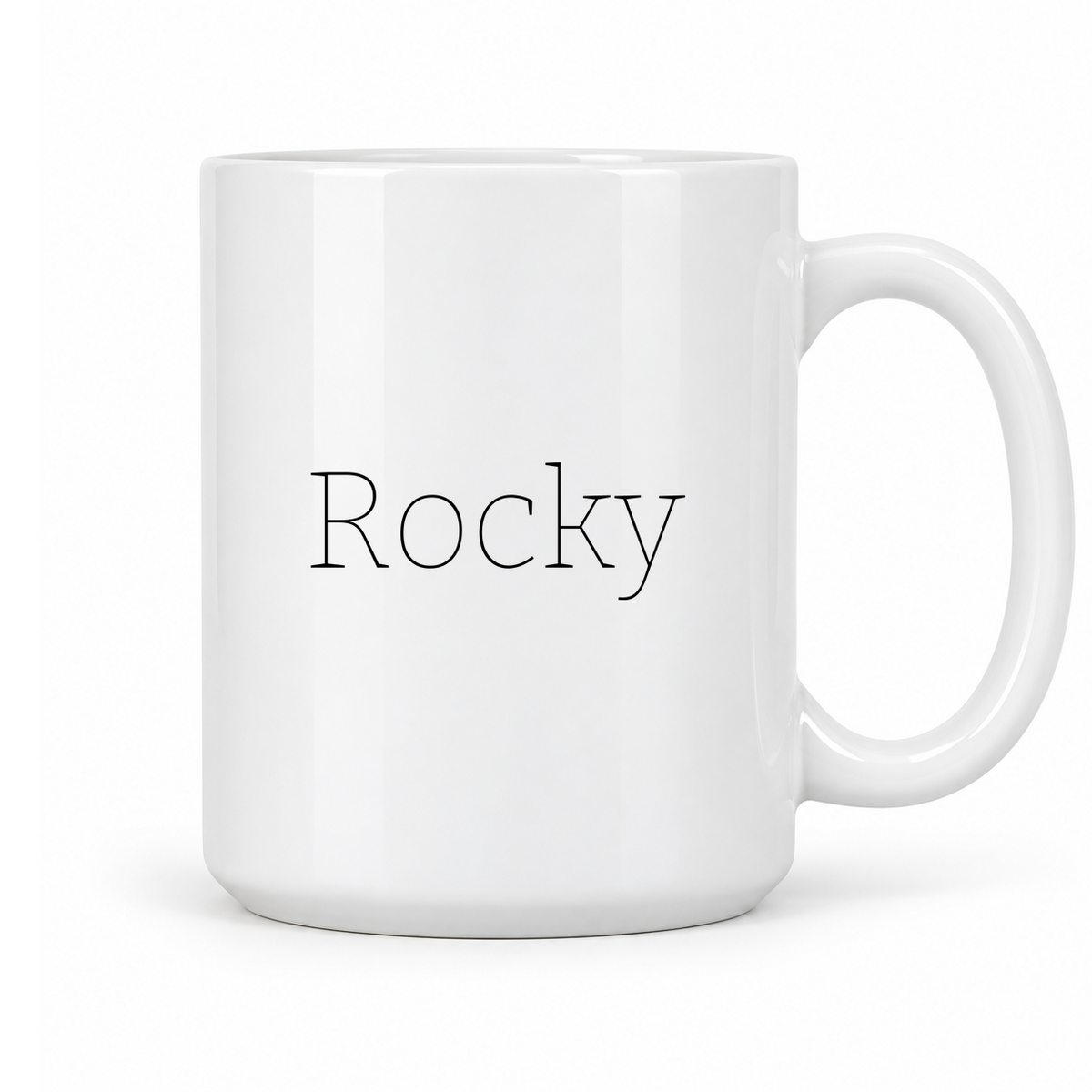 Rocky Mug in white with handle right