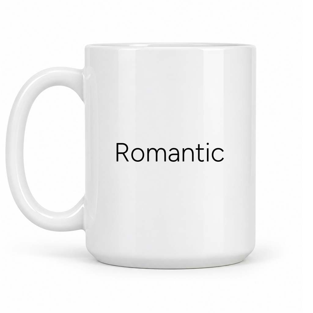 Romantic Mug in white with handle left