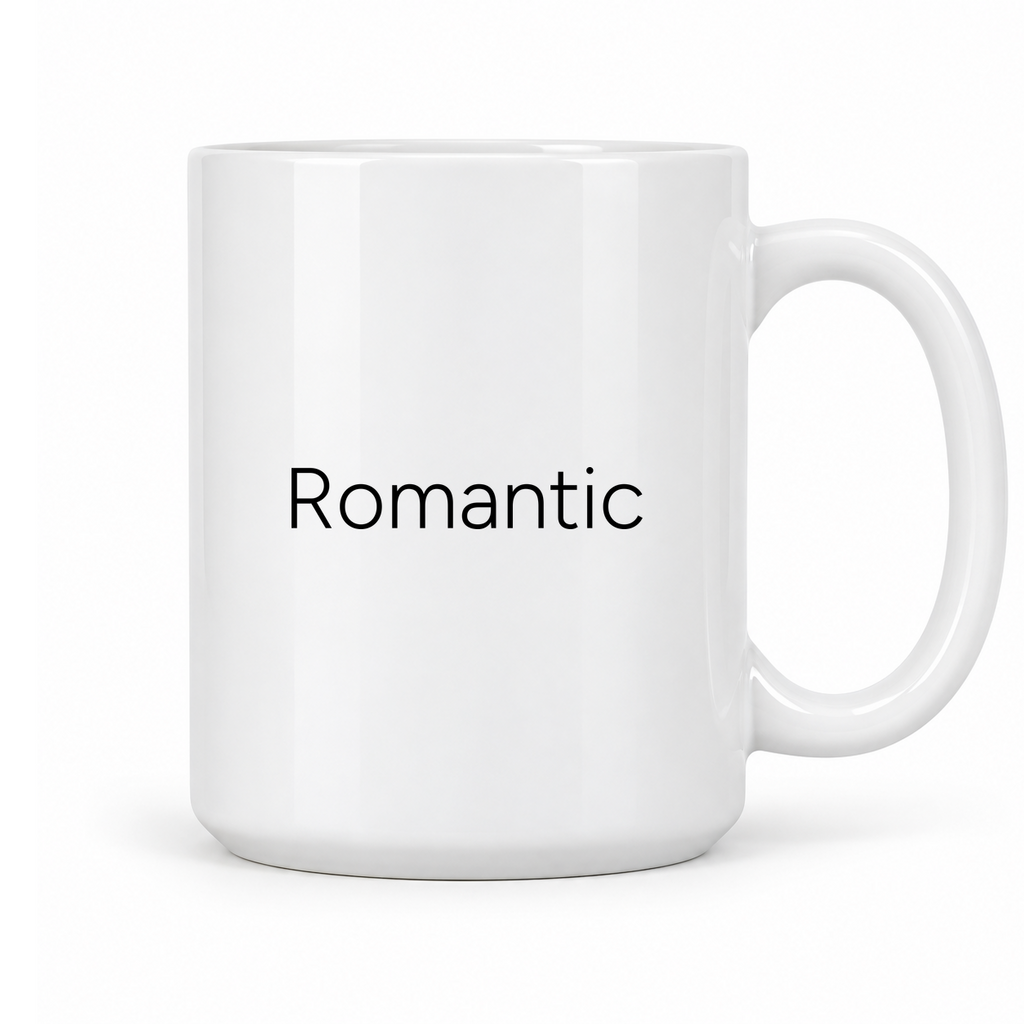 Romantic Mug in white with handle right