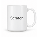 Scratch Mug in white with handle right