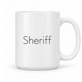 Sheriff Mug in white with handle right