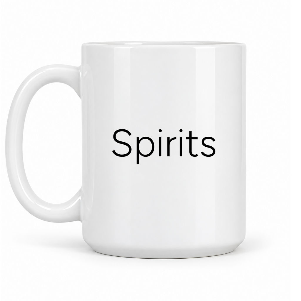 Spirits Mug in white with handle left