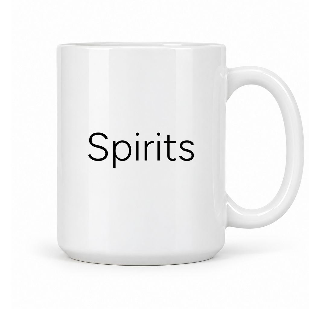 Spirits Mug in white with handle right