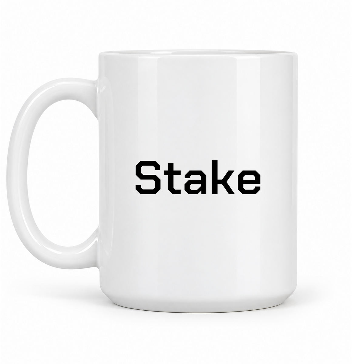 Stake Mug in white with handle left