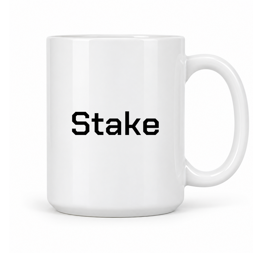 Stake Mug in white with handle right