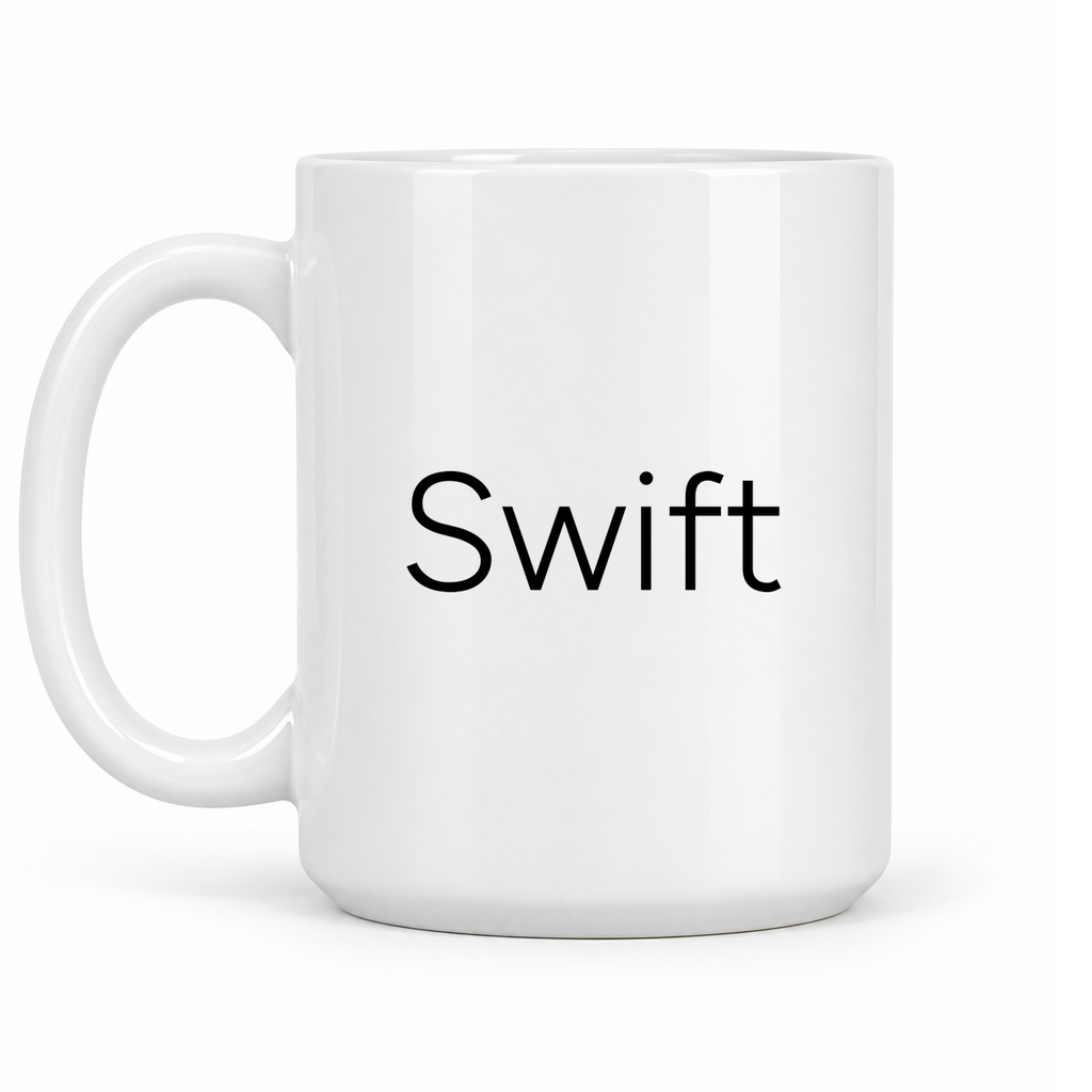 Swift Mug in white with handle left