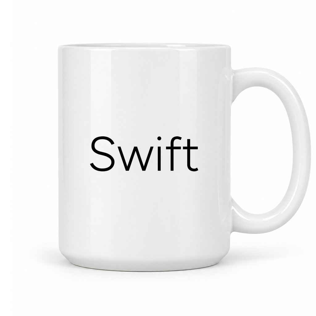 Swift Mug in white with handle right