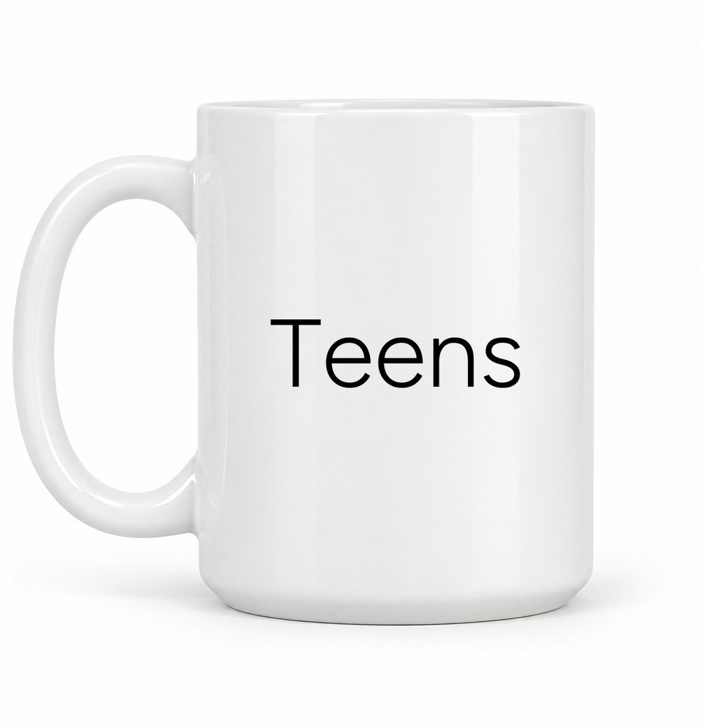 Teens Mug in white with handle left