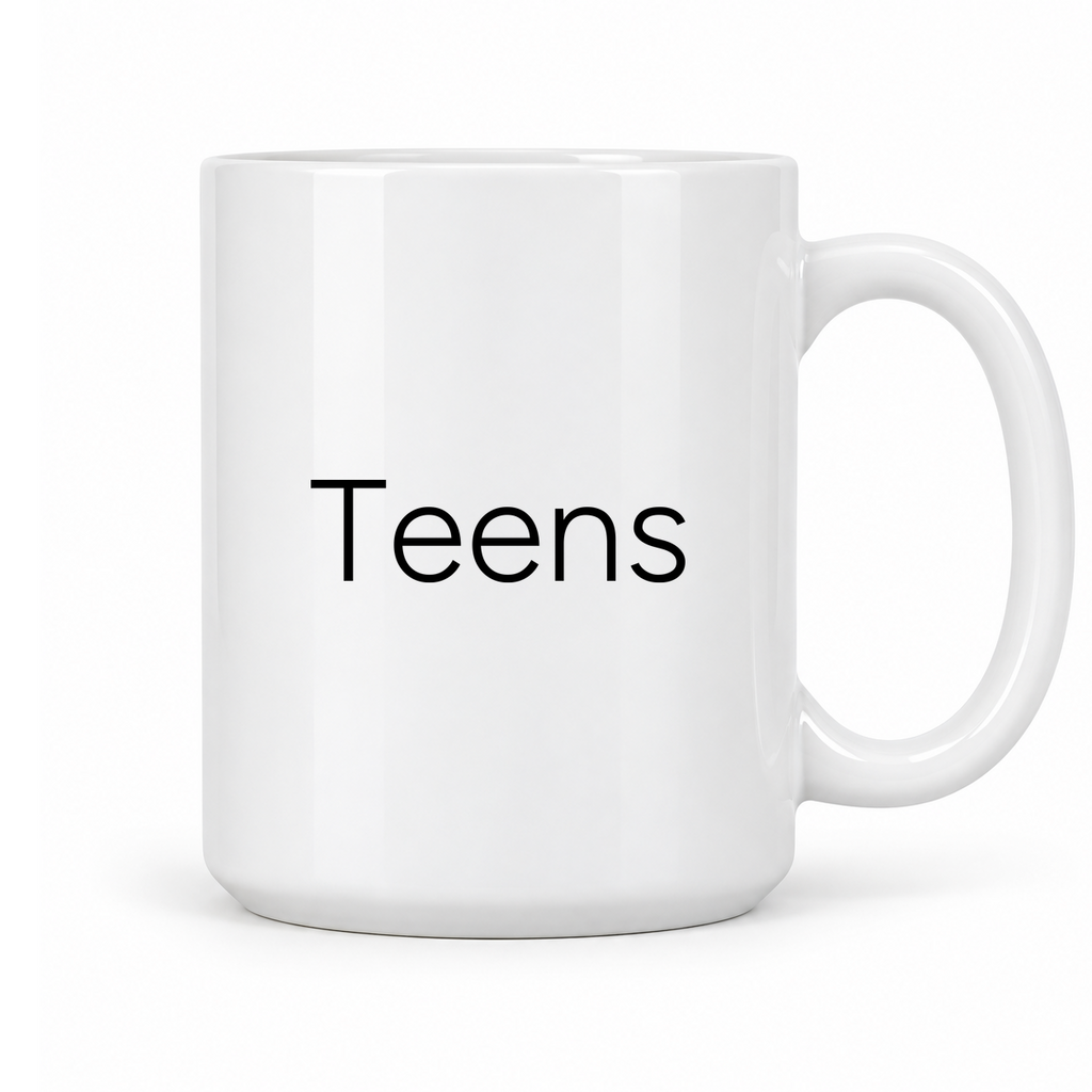 Teens Mug in white with handle right