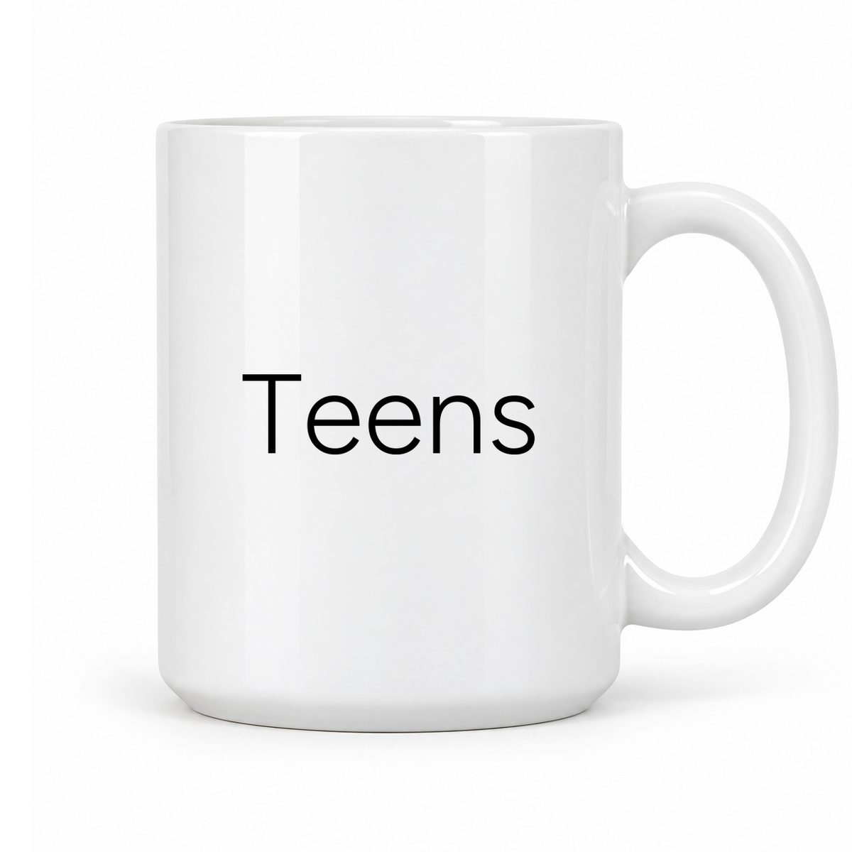 Teens Mug in white with handle right