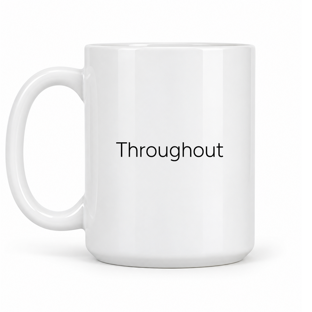 Throughout Mug in white with handle left
