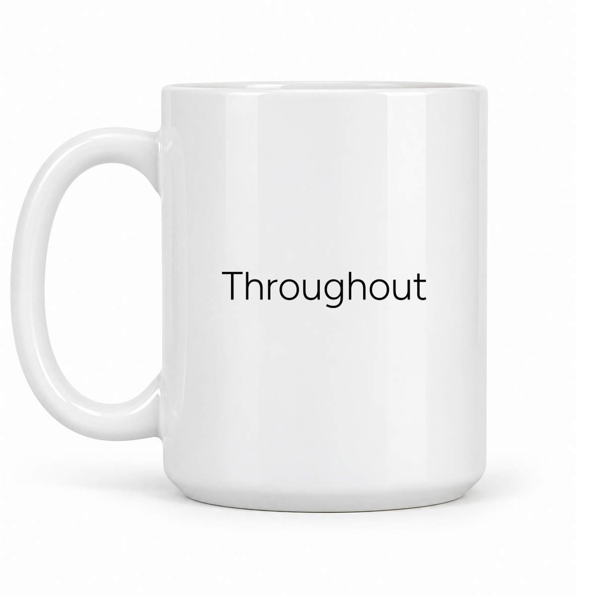 Throughout Mug in white with handle left