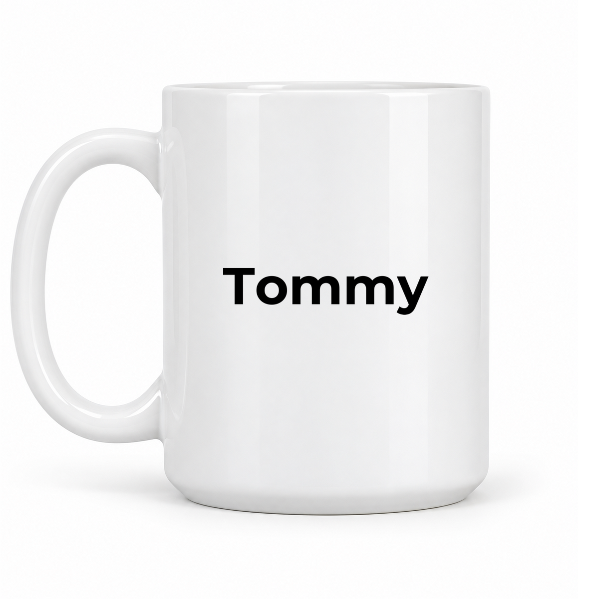 Tommy Mug in white with handle left