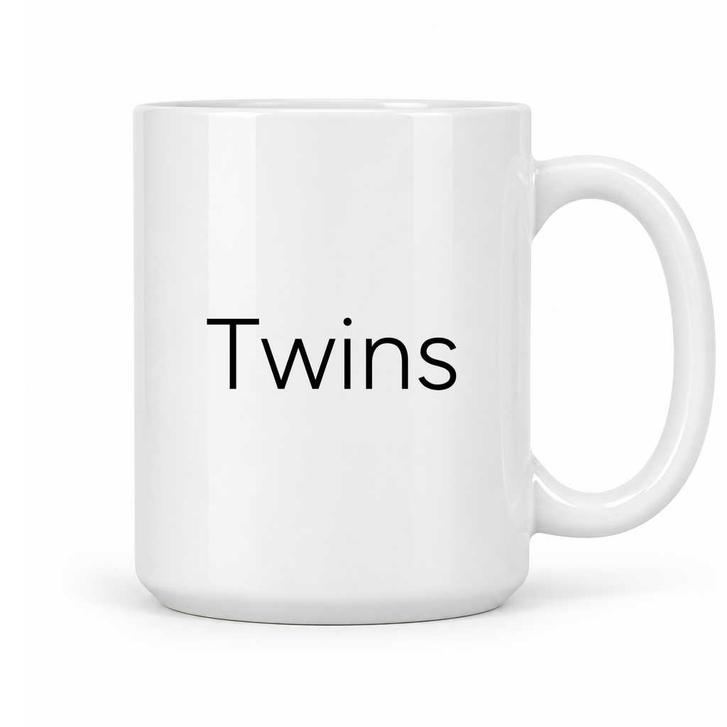 Twins Mug in white with handle right