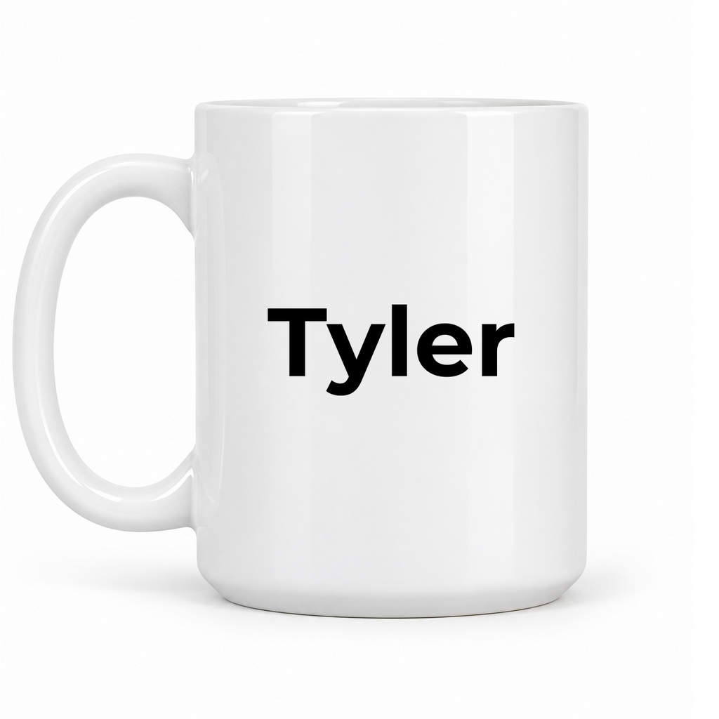 Tyler Mug in white with handle left