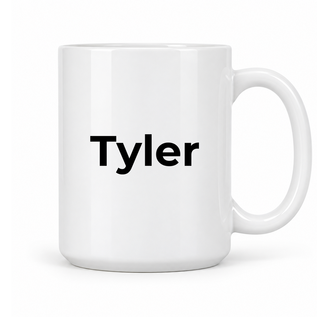 Tyler Mug in white with handle right