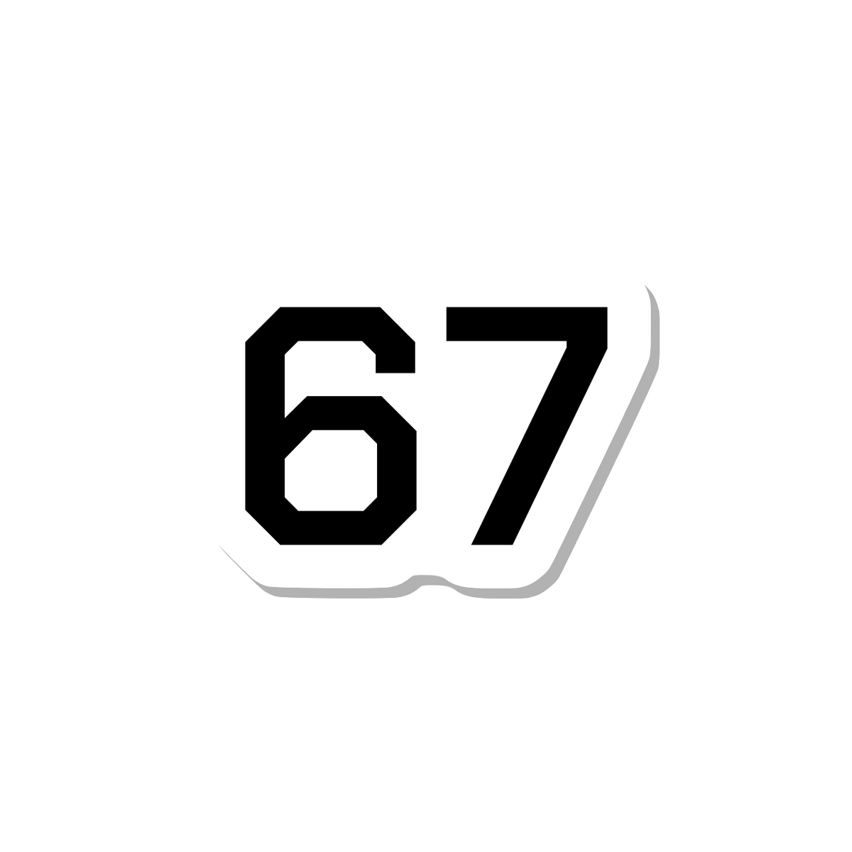 67 die-cut sticker