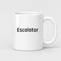 Escalator Mug in white with handle right