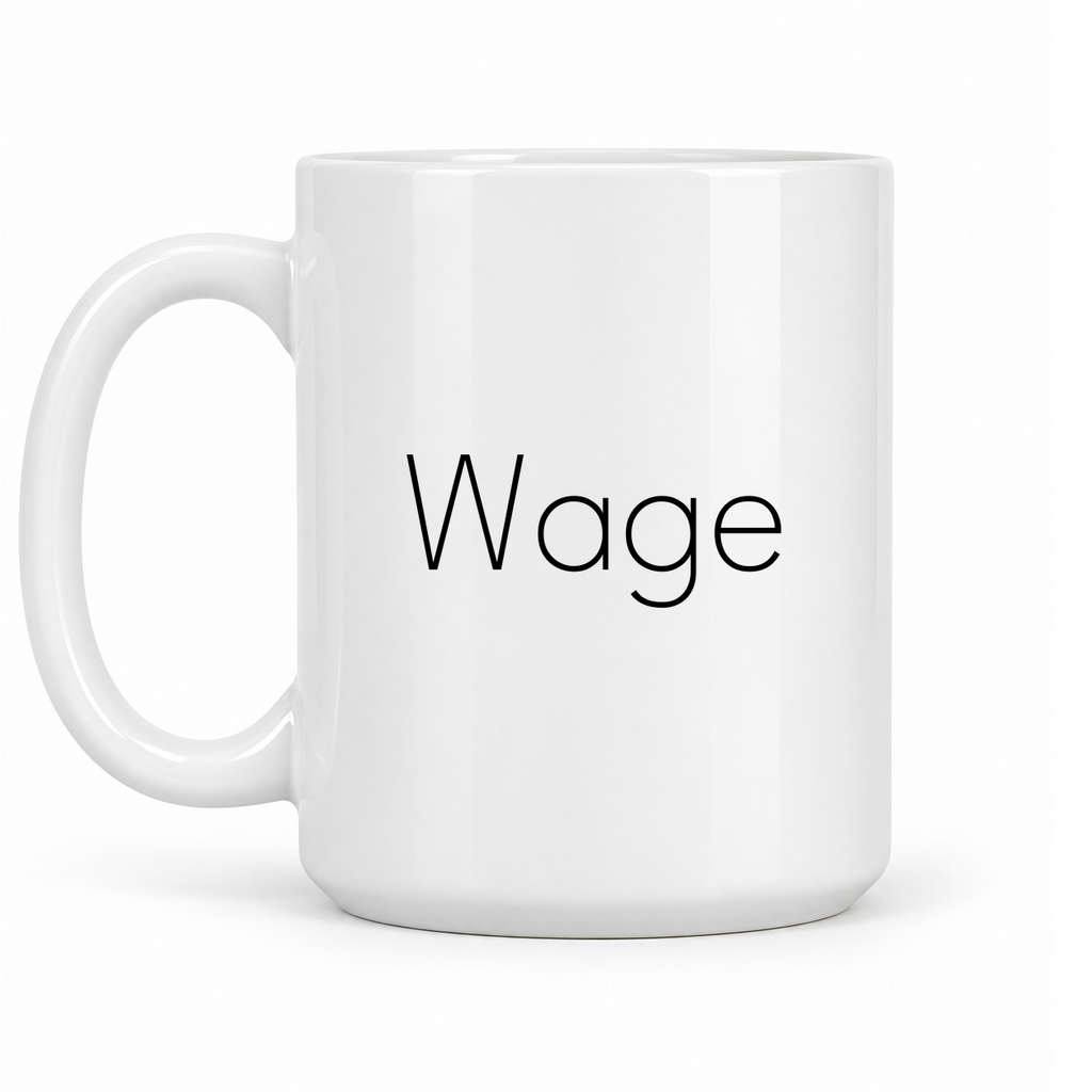 Wage Mug in white with handle left